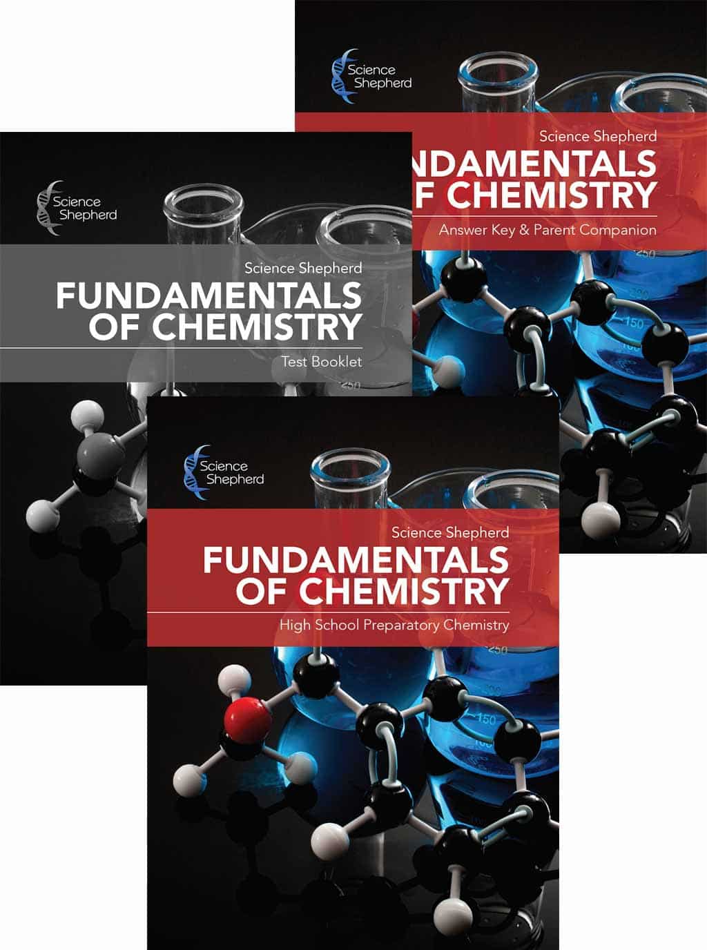 Fundamentals of Chemistry homeschool curriculum 3-book set with textbook, parent guide and tests