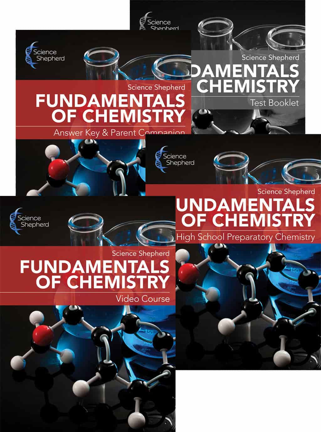 Fundamentals of Chemistry homeschool curriculum 3-book set with video course