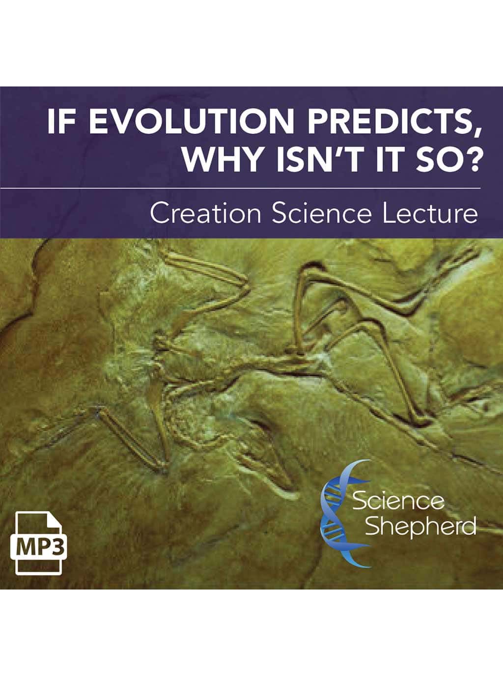 Science Shepherd Homeschool Resources mp3 lecture cover image of Archaeopteryx fossil