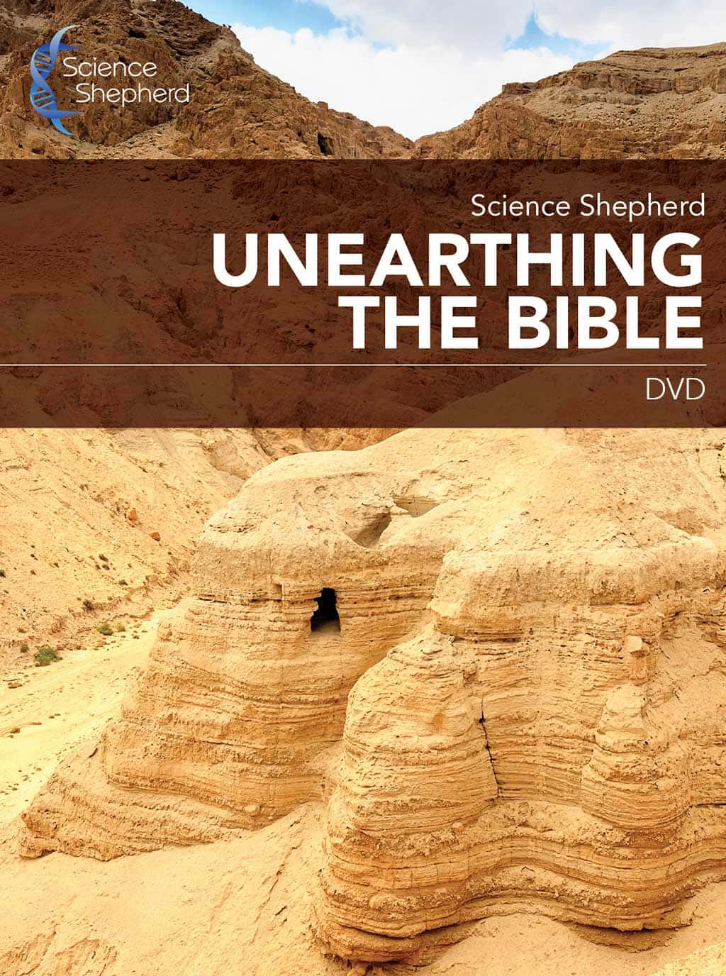 Unearthing the Bible online homeschool science DVD cover of cave in Qumran